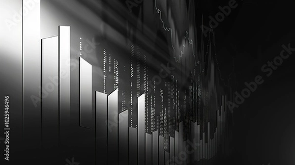 Fototapeta GDP diversifcation gradient background, Black and White, Generative Ai 
