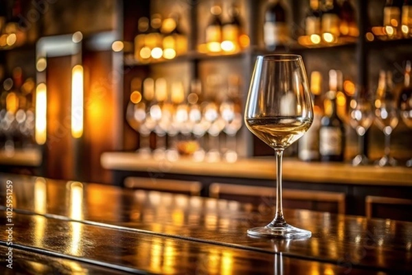 Obraz Elegant Empty Wine Glasses in a Stylish Bar Setting for Product Photography