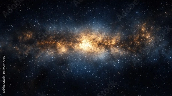 Fototapeta A dense star field, each star shining in unique brightness and size, filling the dark sky with realistic detail.
