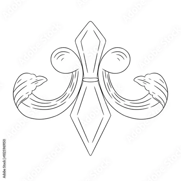 Obraz Vintage scroll baroque illustration