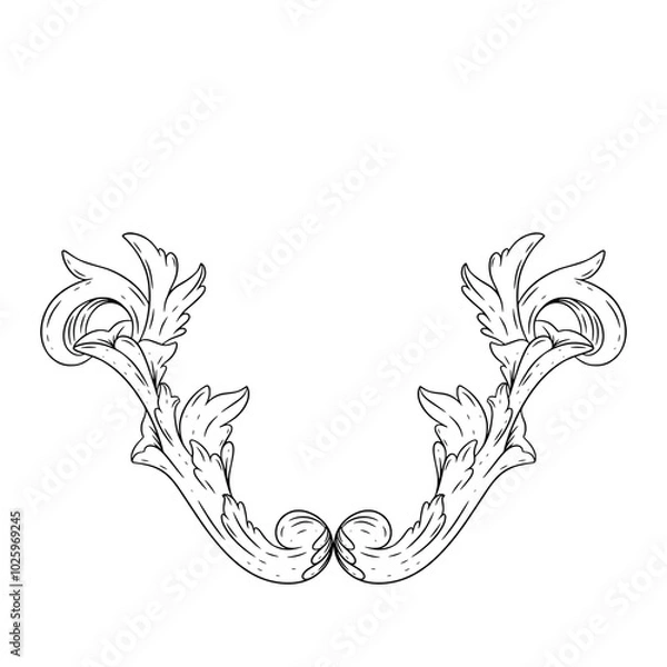 Obraz Floral or scrollwork illustration