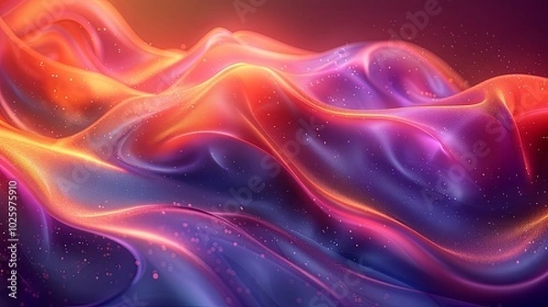 Fototapeta A simple name for this image could be Flowing Blue Smoke with Curved Light Patterns
