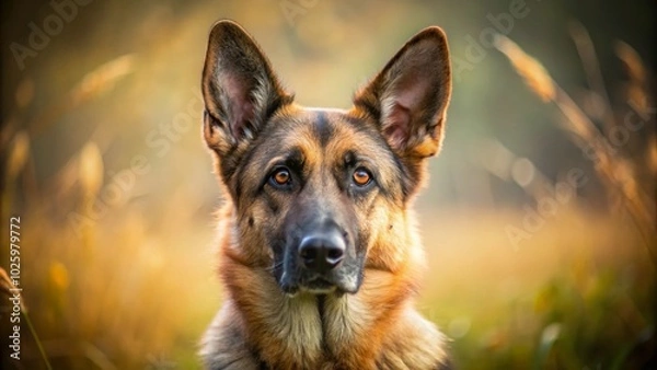 Fototapeta Minimalist Alsatian Dog Portraits in Natural Settings for Elegant Stock Photography