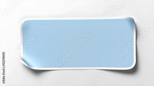 Obraz An empty blue color rectangular shape sticker is attached on a white background