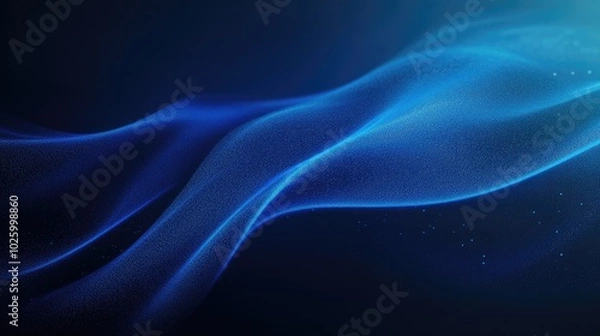 Obraz Glowing blue gradient with a subtle grainy texture on a dark, noisy background, evoking futuristic aesthetics for banners or sleek