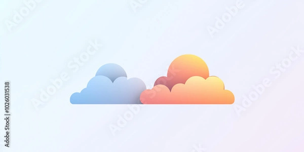 Fototapeta Cloud. vector illustration of clouds. sky. renewables. icon image. representation of the sky. flat background. cloudscape. sky landscape