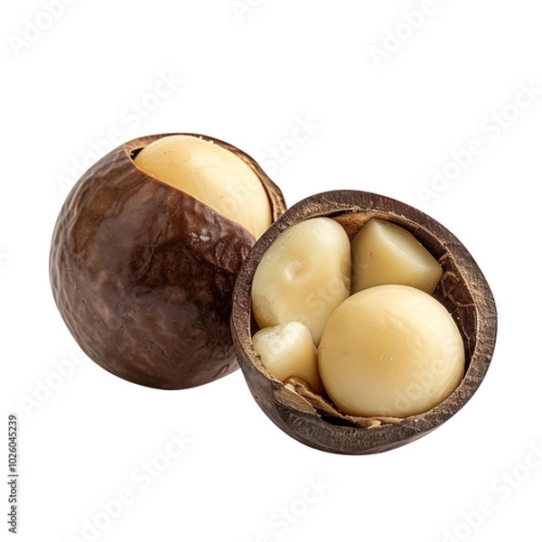 Fototapeta hazelnuts in basket on transparent background, clipping path, png, 