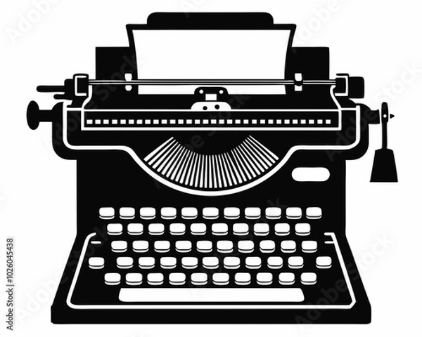 Obraz Typewriter icon. Simple illustration of typewriter vector icon for web design isolated, Old typewriter icon on white background.