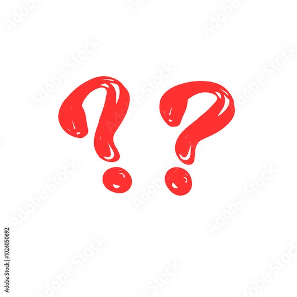 Fototapeta クエスチョンマーク（赤２つ）