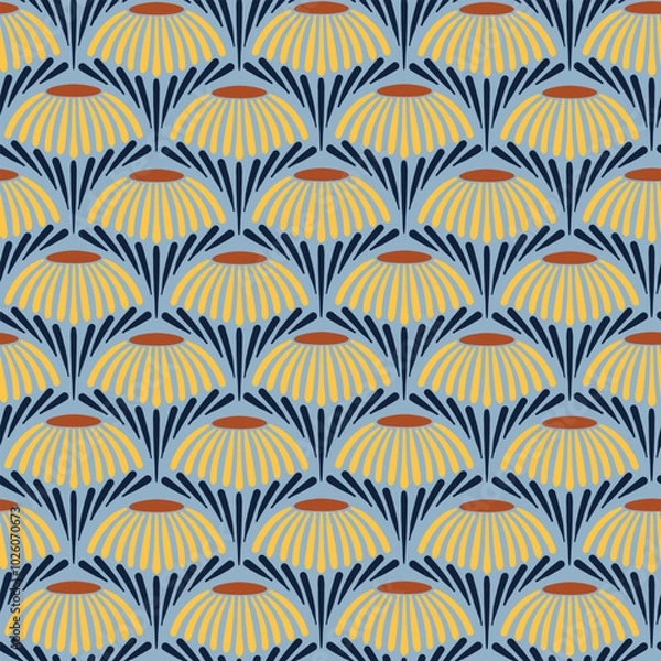 Obraz Geometric floral sunflower pattern for your design.