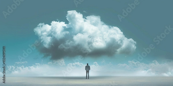 Fototapeta A cloud of uncertainty, illustrating the unpredictability of mental health conditions.