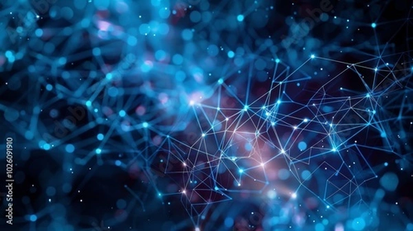 Fototapeta Quantum Internet Nodes for Data Exchange Visualization