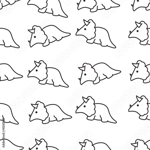 Fototapeta dinosaur vector, seamless