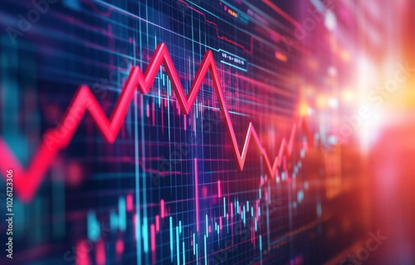 Fototapeta Arrow, Chart and progress