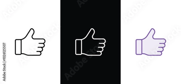 Fototapeta Like confirm and thumb up outline icon. Like or thumbs up icon