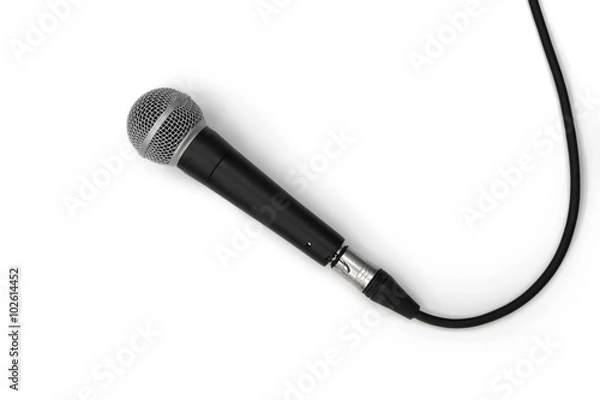Obraz Simply Microphone on white background
