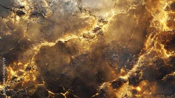Obraz A metallic gold foil background with reflective details