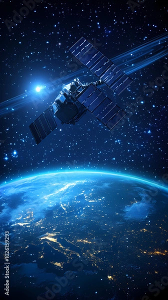 Fototapeta Global satellite internet communications concept vector image