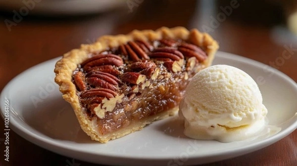 Fototapeta Pecan Pie & Ice Cream.