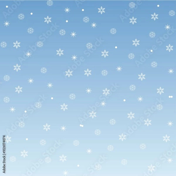 Obraz Abstract winter background with snowflakes. Christmas and New Year backdrop