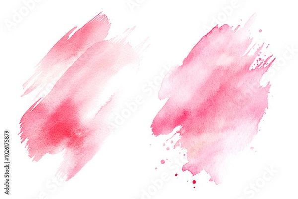 Obraz Light pink watercolor background. Isolated on a transparent background. PNG.