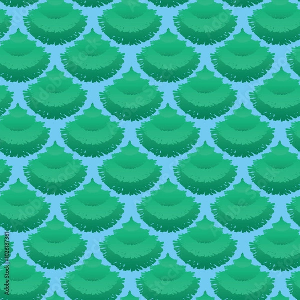 Obraz Christmas tree geometric green pattern for your design. 