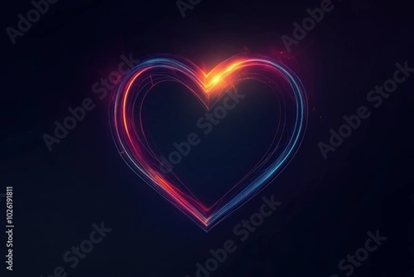 Fototapeta Minimalist Heart Design Featuring Subtle Shading Effects