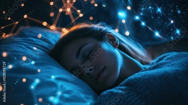 Fototapeta Biohacking techniques to enhance sleep quality, using natural supplements and optimized sleep environments.