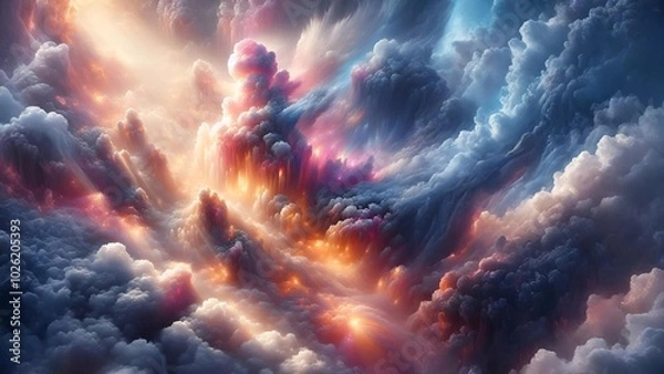 Fototapeta background with spallation of colorful cloudy space.