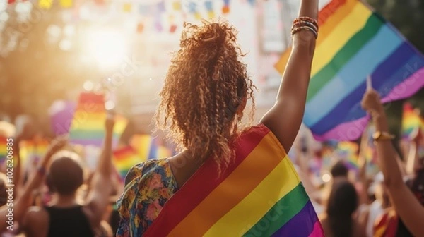 Obraz LGBTQ advocates demanding authentic representation in the entertainment industry and beyond.