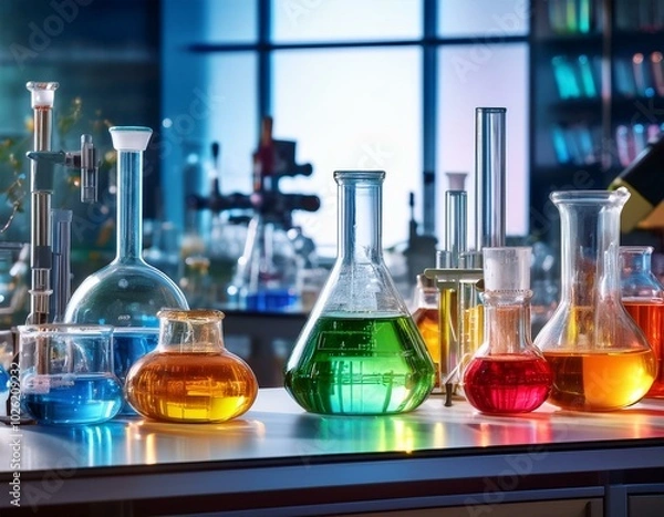 Fototapeta vibrant photo of a chemistry laboratory