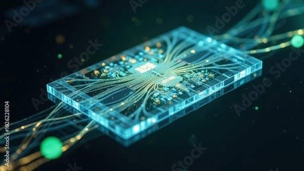 Obraz Advanced Photonic Chip Design Technology Concept