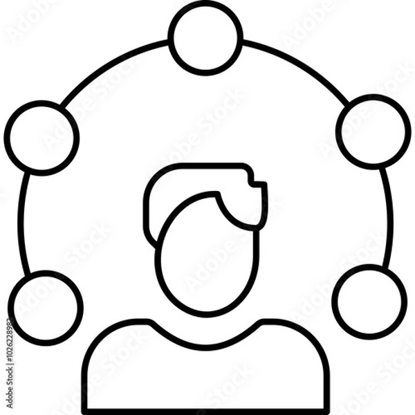 Obraz collaboration vector icon in outline  style 