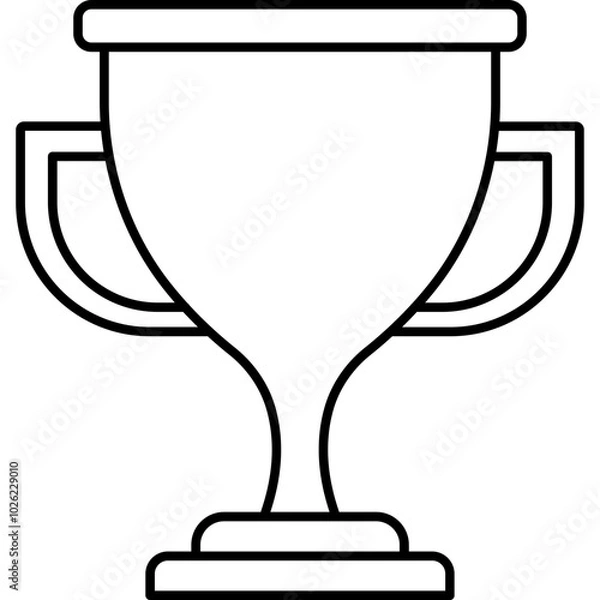 Obraz Trophy vector icon in outline  style 