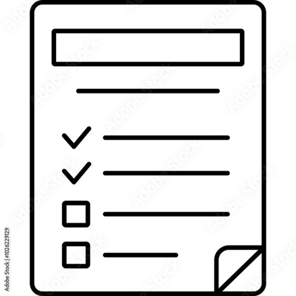 Obraz check list vector icon in outline  style 