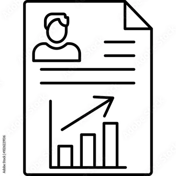 Obraz Analysis report vector icon in outline  style 