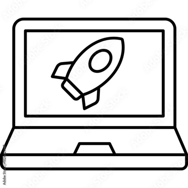 Obraz launch vector icon in outline  style 