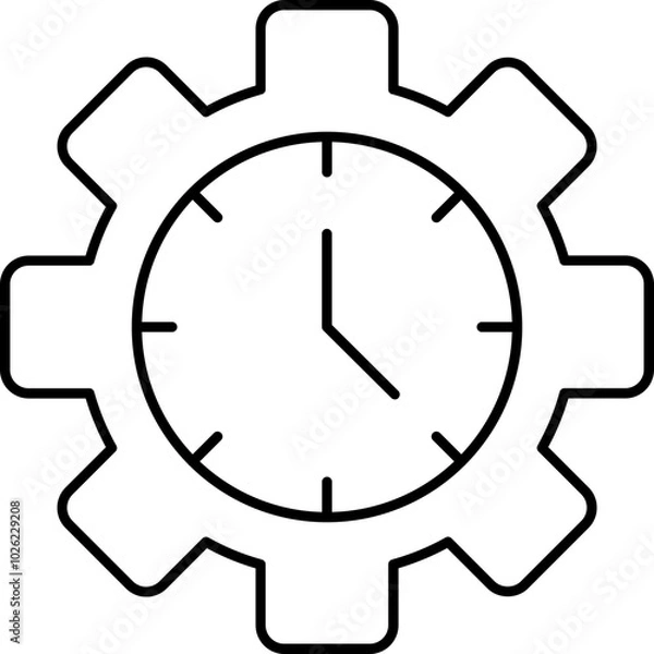 Obraz Deadline vector icon in outline  style 