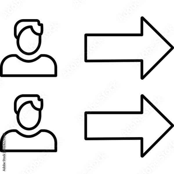 Obraz Direction vector icon in outline  style 