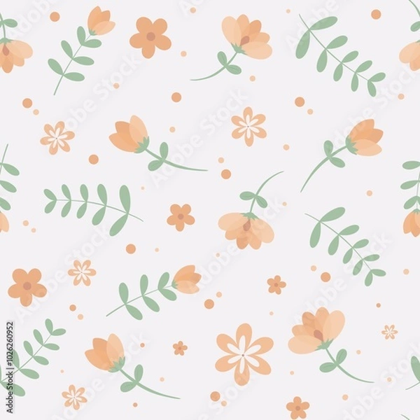 Fototapeta seamless background with flowers