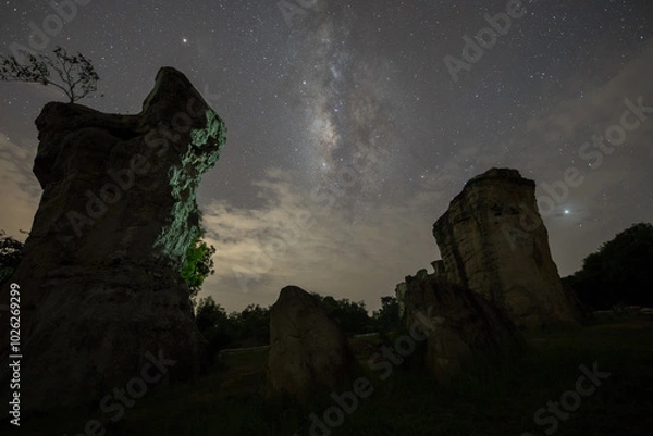 Fototapeta Milky way at nigh sky