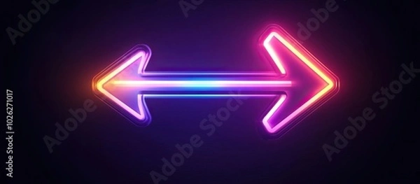 Fototapeta Neon Double Arrow