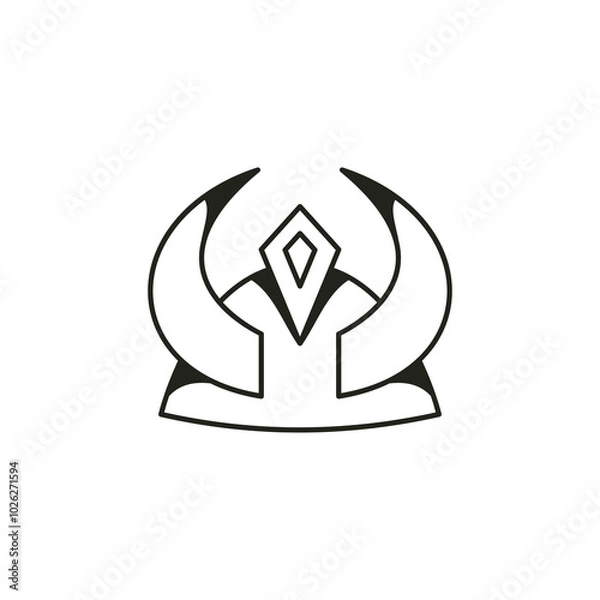 Obraz Viking helmet logo inspiration vector template. Simple style logo