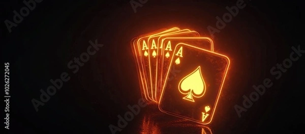 Obraz Four Aces in Neon Light