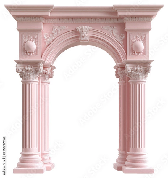 Obraz Pink roman arch columns