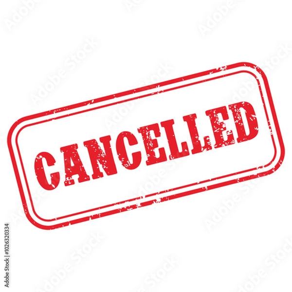 Fototapeta Cancelled grunge stamp vector isolated in white background