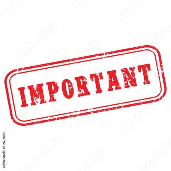 Fototapeta Important grunge stamp vector isolated on a white background