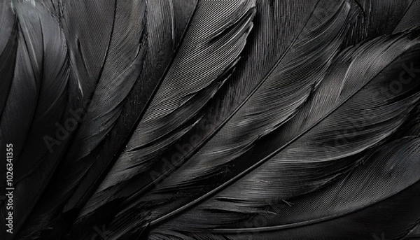 Obraz abstract black feather background texture with copy space