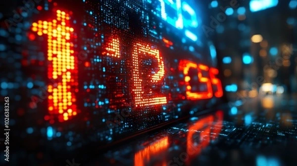 Fototapeta Digital Clock Striking Midnight for Time and Countdown Concepts