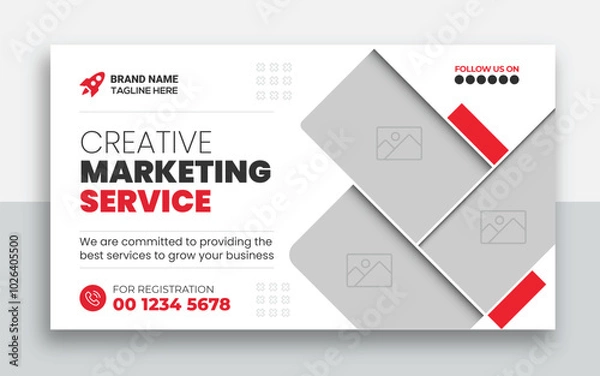 Fototapeta Business youtube thumbnail and web banner template design